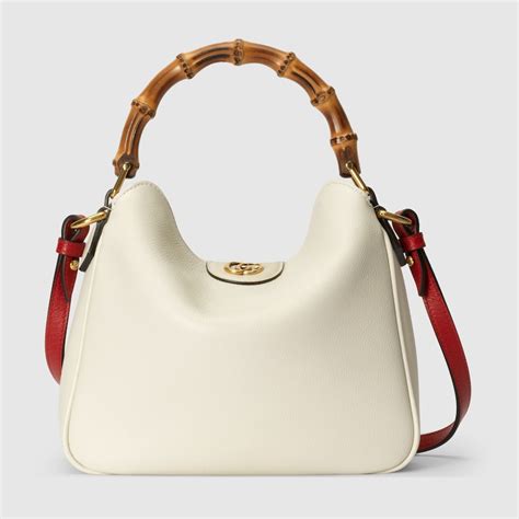 Gucci Diana small shoulder bag in white leather 